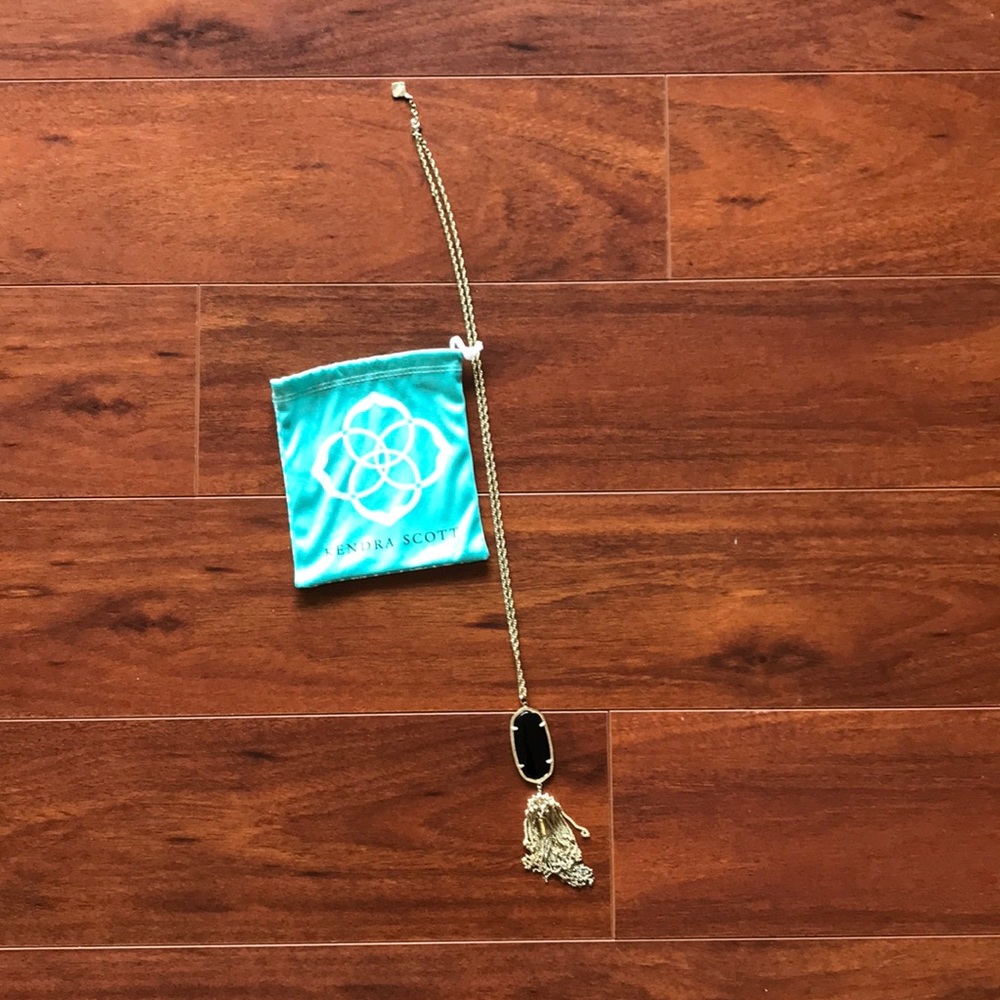 Gold and Black Kendra Scott Rayne Pendant.